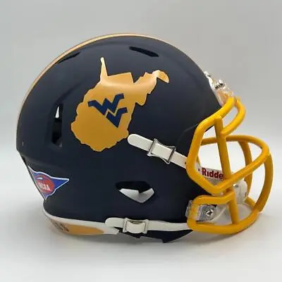 West Virginia Mountaineers CUSTOM Matte Navy Blue Mini Football Helmet • $65