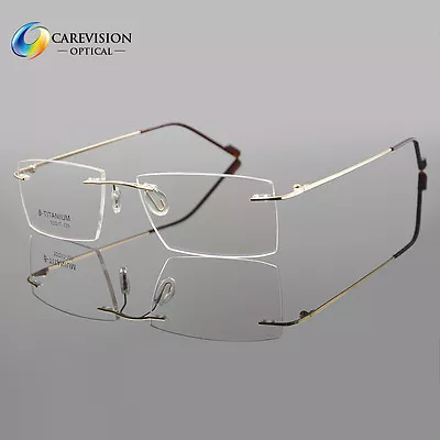 Mens β-Titanium Rimless Eyeglass Frames Men's Women's Eyewear Glasses Frame • $16.95