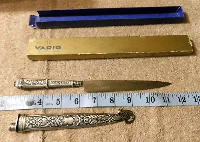 Vintage VARIG AIRLINES Boot Knife & Sheath Scabbard INOX Eberle Knife • $70.62