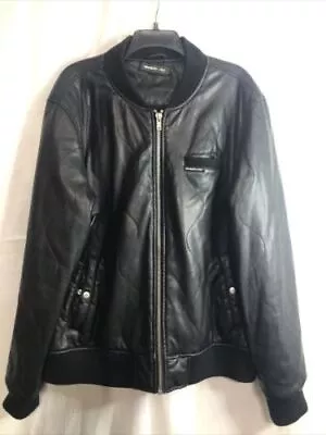Members Only Mens Leather Jacket Vtg Black Color Retro Jacket • $23.24