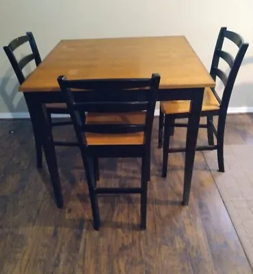 $88.50 • Buy 5 Piece Dining Table Set W/ 4 Chairs Wood High Top Kitchen *LOCAL FL P/U ONLY*