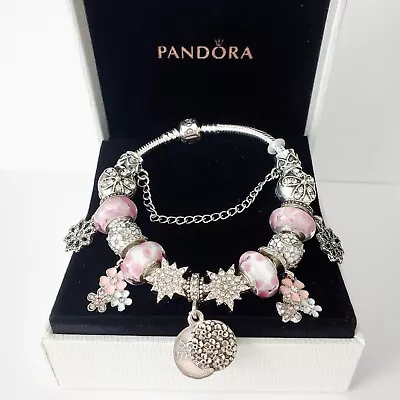 Pandora Charm Bracelet With 925  Silver Charms (19cm/7.5 ) • $65