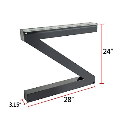 Ginkman All New 2Pcs 2 Sizes Steel Black Z-N Shaped Table Legs For DIY Home • $69.99