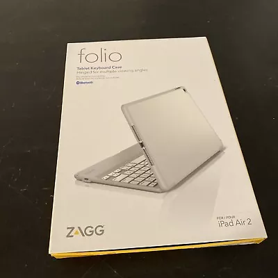 ZAGG Folio Tablet  Keyboard Case Hinged Bluetooth For IPad Air 2 White • $14.99