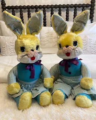 Rare Vintage Gund Plush Doll Rabbit Bunny Girl & Boy Set Easter Decor • $375