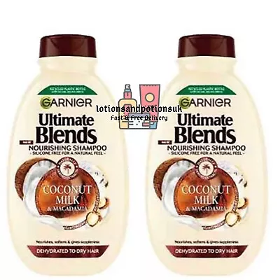 £10.95 • Buy 2 X Garnier Ultimate Blends COCONUT MILK & MACADAMIA Shampoo 400ML
