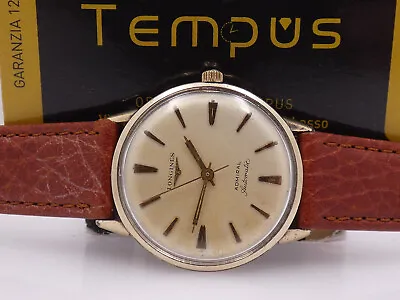LONGINES ADMIRAL AUTOMATIC YEARS '60s 18 KT GOLD FILLED JUST SERVICED WATCH • £580