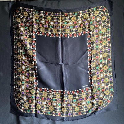 $250.80 • Buy Vintage Chanel Silk Scarf Necklace All Over Pattern Jewelry