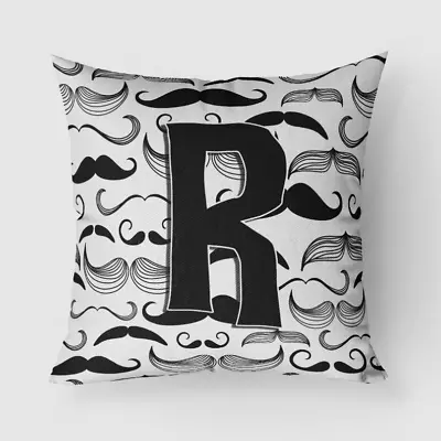 Moustache Initial Fabric Decorative Pillow Letter R • $46.68