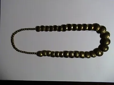 Vintage 18  Brass Beaded Wafer Necklace • $9.95