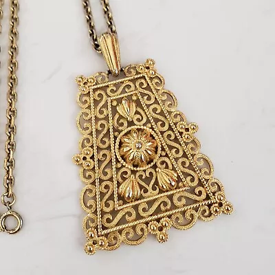 Vintage Necklace Designer Trifari Gold Tone Retro Collectible Jewelry Costume • $22