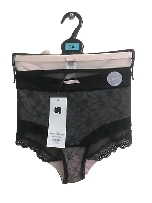 Low Rise Shorts Sheer Lace Trim Knickers RRP £10 Ex Famous High Street Store • £4.95