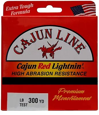 $6.99 • Buy 300yd Red Cajun Mono 6lb 8lb 10lb 12lb 14lb 17lb 20lb Red Lightnin' Monofilament