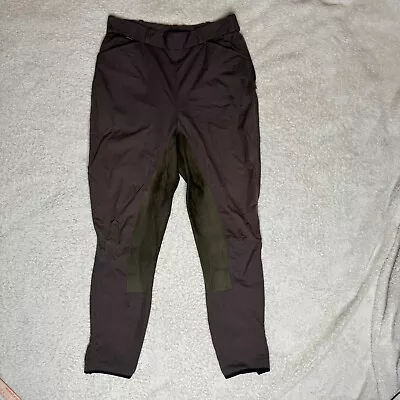 Arista Brown Cotton Leather Full Seat Breeches 32 Tall Vintage Riding Pants • $48