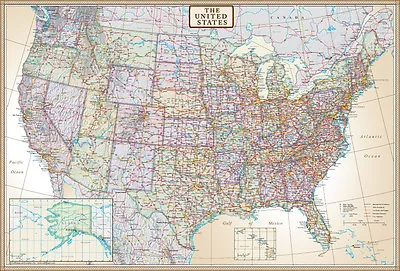 Swiftmaps United States Map US USA Wall Map Poster Mural  Executive Edition  • $12.99