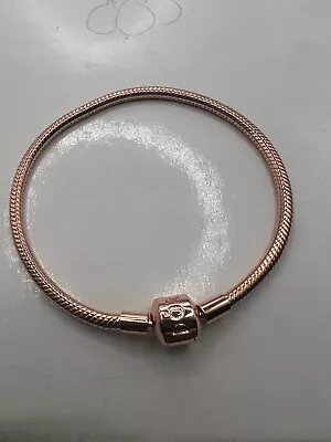 Genuine Authentic Pandora Rose Gold Moments Chain Snake Bracelet 580728 19cm • £9.95