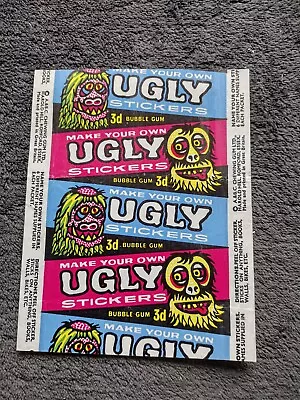 A&BC Bubble Gum Ugly Stickers  1967 Original Wax Wrapper Very Good Condition • £9.99