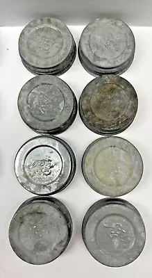 Lot Of 8 Vtg Antique Ball ZINC Porcelain Lined LIDS Regular Mouth Mason Jar #3 • $15