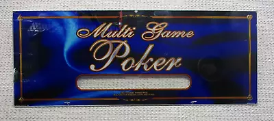 Vtg Blank Video Poker Slot Machine Glass 23.5x9 Inch 2004 Blue #5 READ • $17.94
