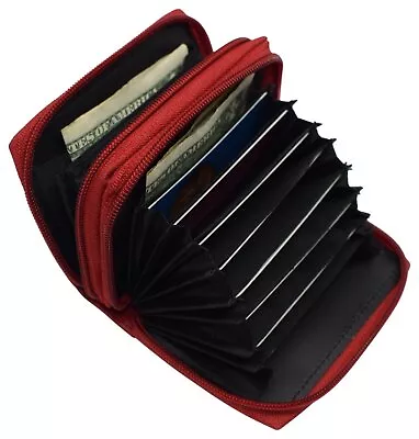 Mens Womens Wallet Credit Card Holder Leather RFID Blocking Zipper Pocket Purse • $12.99