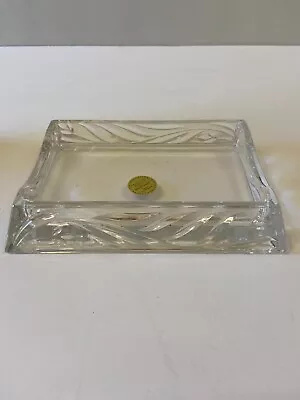 Princess House Wildflowers Czech Republic Clear Crystal Desktop Memo Pad Holder • $14.55