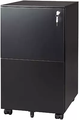 DEVAISE 2-Drawer Mobile File Cabinet With Lock Commercial Vertical Cabinet In B • $189.99