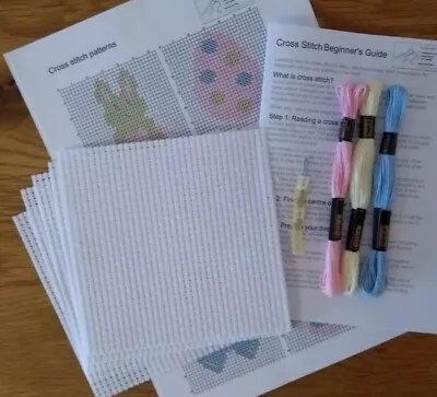 £5.75 • Buy Easter First Cross Stitch Sewing Kit Egg Bunny Chick Butterfly & Flower Patterns