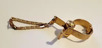 Glove Scarf Clip Gold Tone W/Purse Chain Vintage Rockabilly Diva MCM • $9.93