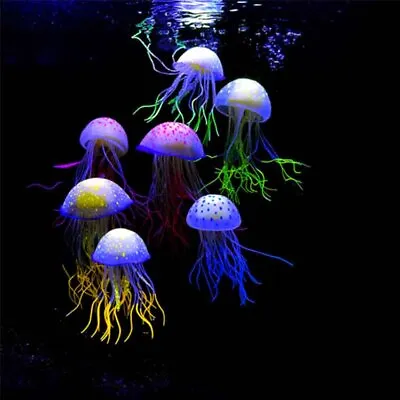 Artificial Jellyfish Tropical Fluorescence Aquarium Fish Tank Landscaping Decor • £4.55