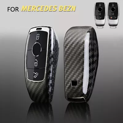 Real Carbon Fiber Car Key Cover Case For Mercedes Benz E/S Class W213 E200 E260 • $30.20