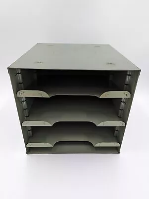 Vintage Green Metal Desk File Paper Tray Box • $35