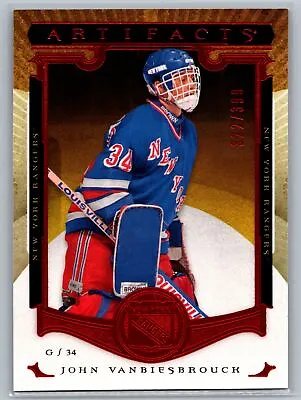 2015-16 Upper Deck Artifacts #145 John Vanbiesbrouck New York Rangers SN • $4