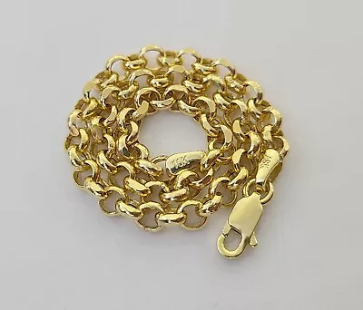 10k Yellow Gold Bracelet 4mm Rolo Chain 8  Inch Men Women 10kt Rolo Link • $235.15