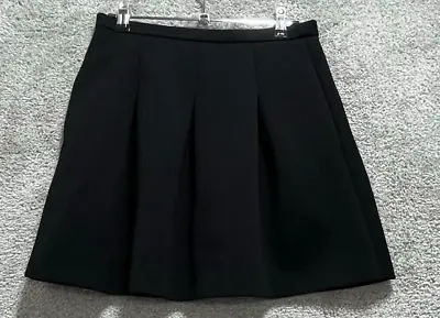 Madewell Skirt Women's 0 Black Zipper  Jacquard Pleated Front Mini Polyester • $11.85