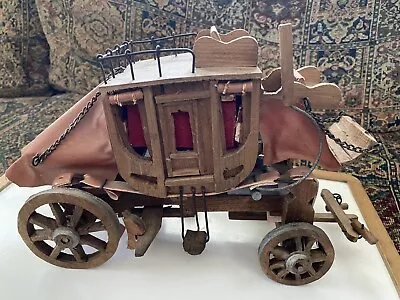 Vintage Handmade Wood Toy Carriage Stagecoach • $18