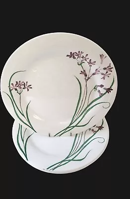 Lot Of 6 ~Martha Stewart Everyday Dinner Plates Pacific Wildflower Purple France • $21.99