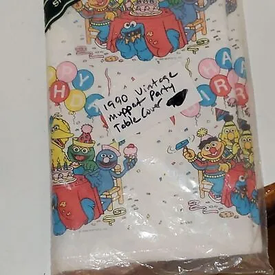 Toys R Us Vintage 90's Sesame Street Muppets Paper Party Tablecloth 54 X 96 • $14.41