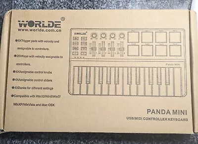 Ammoon Worlde Panda Mini 25-Key USB Keyboard And Drum Pad MIDI Controller • $50