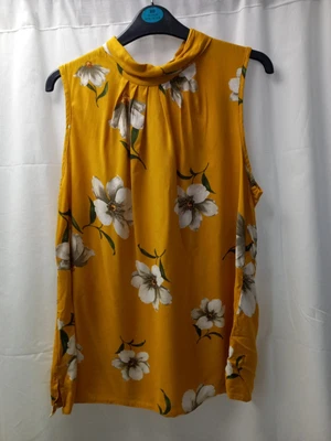 £3.49 • Buy ❤️ Dorothy Perkins Mustard Patterned Sleeveless Top Size 14 Vgc