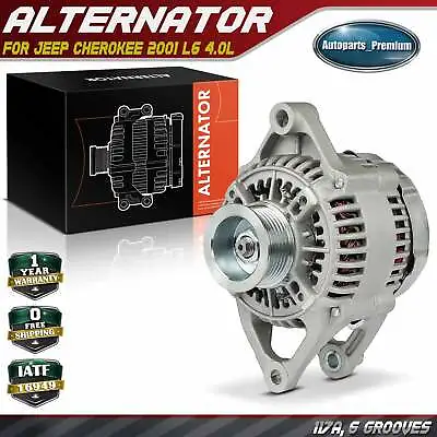Alternator For Jeep Cherokee 2001 L6 4.0L 117Amp / 12Volts CW 6-Groove Pulley • $117.99