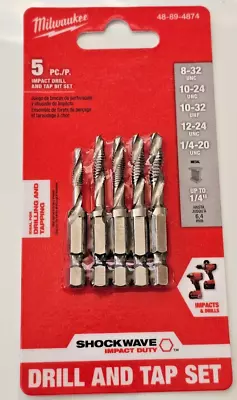 Milwaukee Shockwave Impact Drill And Tap Bit Set Of 5 (48894874) • $14.99