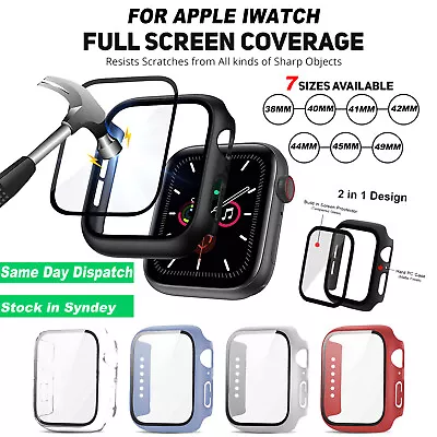 $5.98 • Buy For Apple Watch IWatch Full Tempered Screen Protector Cover8 7 6 5 41 42 44 45mm