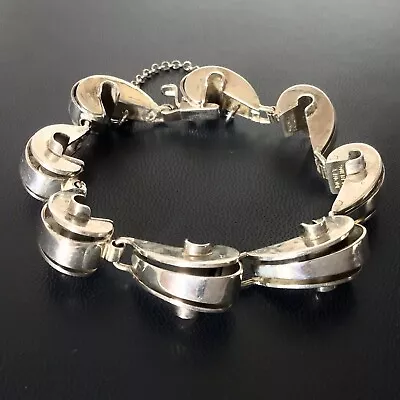 Vintage Sterling Silver Monet 1940’s Modernist Retro Link Bracelet • $175