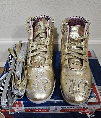 Reebok Melody Ehsani X Metallic Gold  Love  Betwixt High Top Sneakers Sz 9 • $125