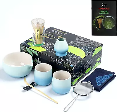 Matcha Set: Whisk Bowl Scoop Holder. Japanese Tea Kit + 2 Cups. Gradeitn. • $55.50