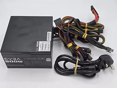 EVGA 500-Watt Gaming PC PSU Power Supply 80 Plus Rated 120mm Fan - USED • £29.99