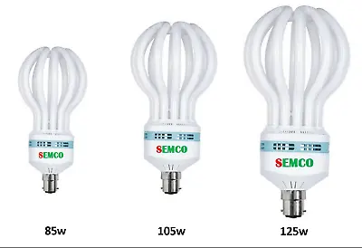 B22  85w/105w/125w Spiral Cfl Lightbulb Lamp  Cool Daylight Bayonet Energy Saver • £9.99