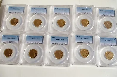 1878  $5 - Gold Five Dollar Half Eagle - PCGS AU 58 - Rare! PRICE IS PER COIN • $875