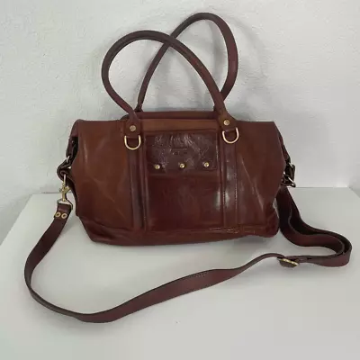 J.W. Hulme Co. Brown Leather Large Satchel Purse • $320