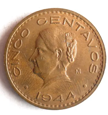 1944 MEXICO 5 CENTAVOS - Excellent Coin - FREE SHIP - Mexico Bin #B • $6.99